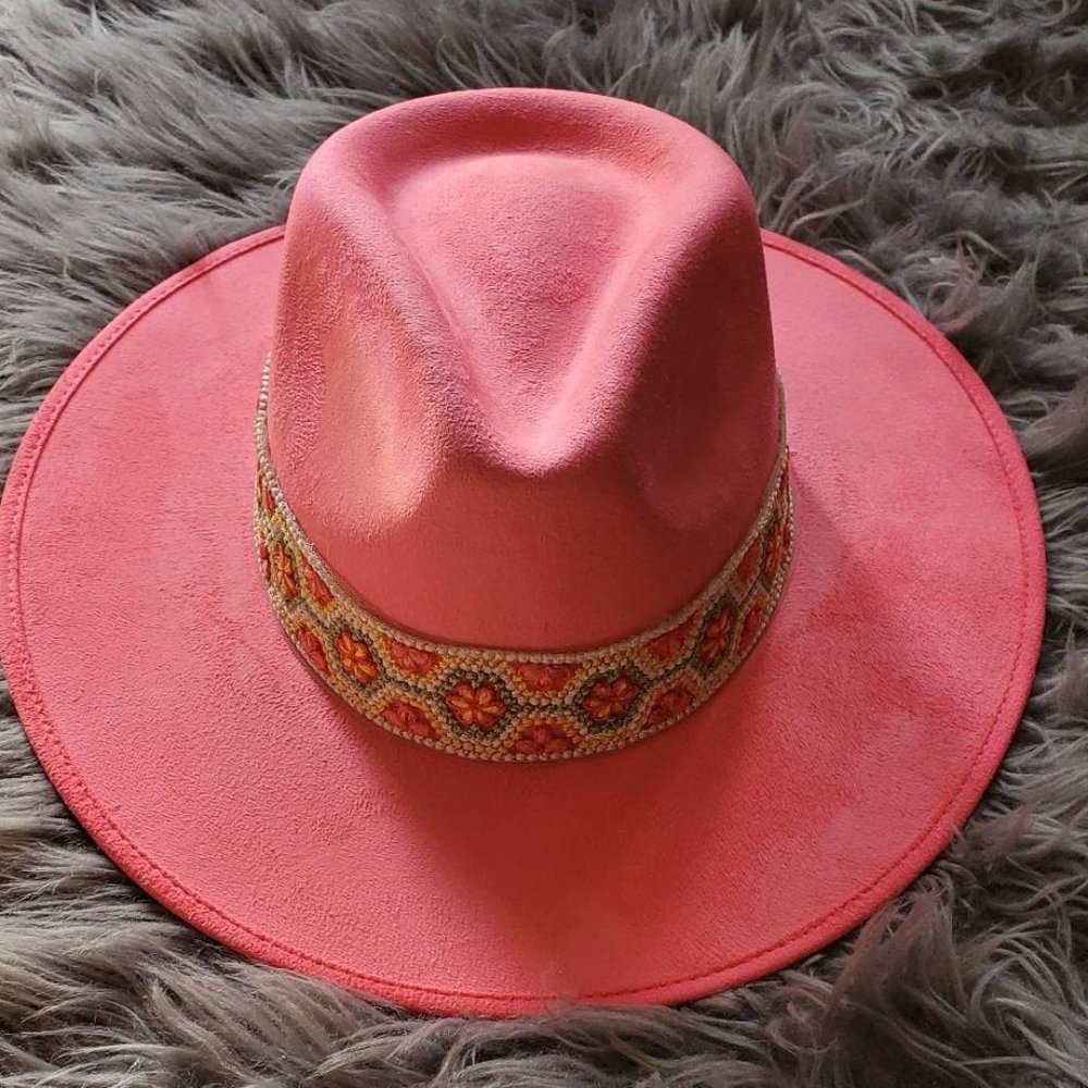 NEW! Neon Pink Suede Hat